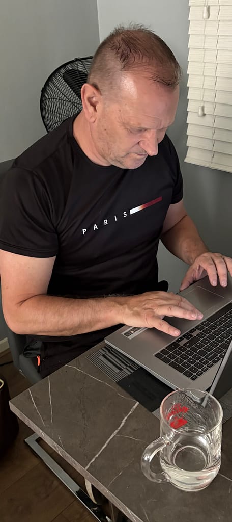 Writing blog in office